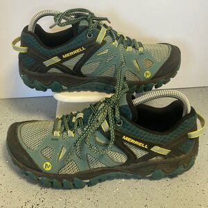 Merrell All Out Blaze Hiking Shoes Womens 8.5 Sea Pine Teal Green Vibram UniFly